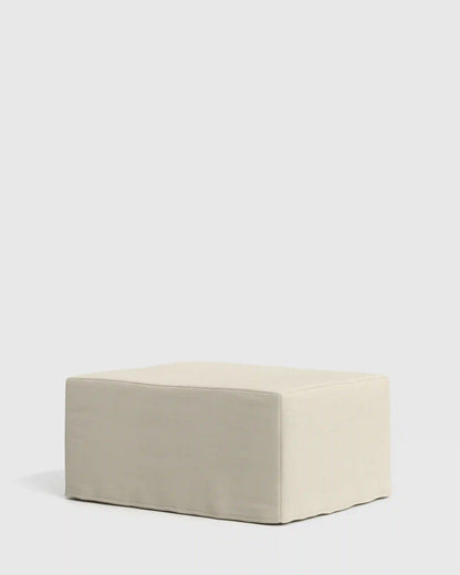 Ellery Slipcover Ottoman in Performance Linen