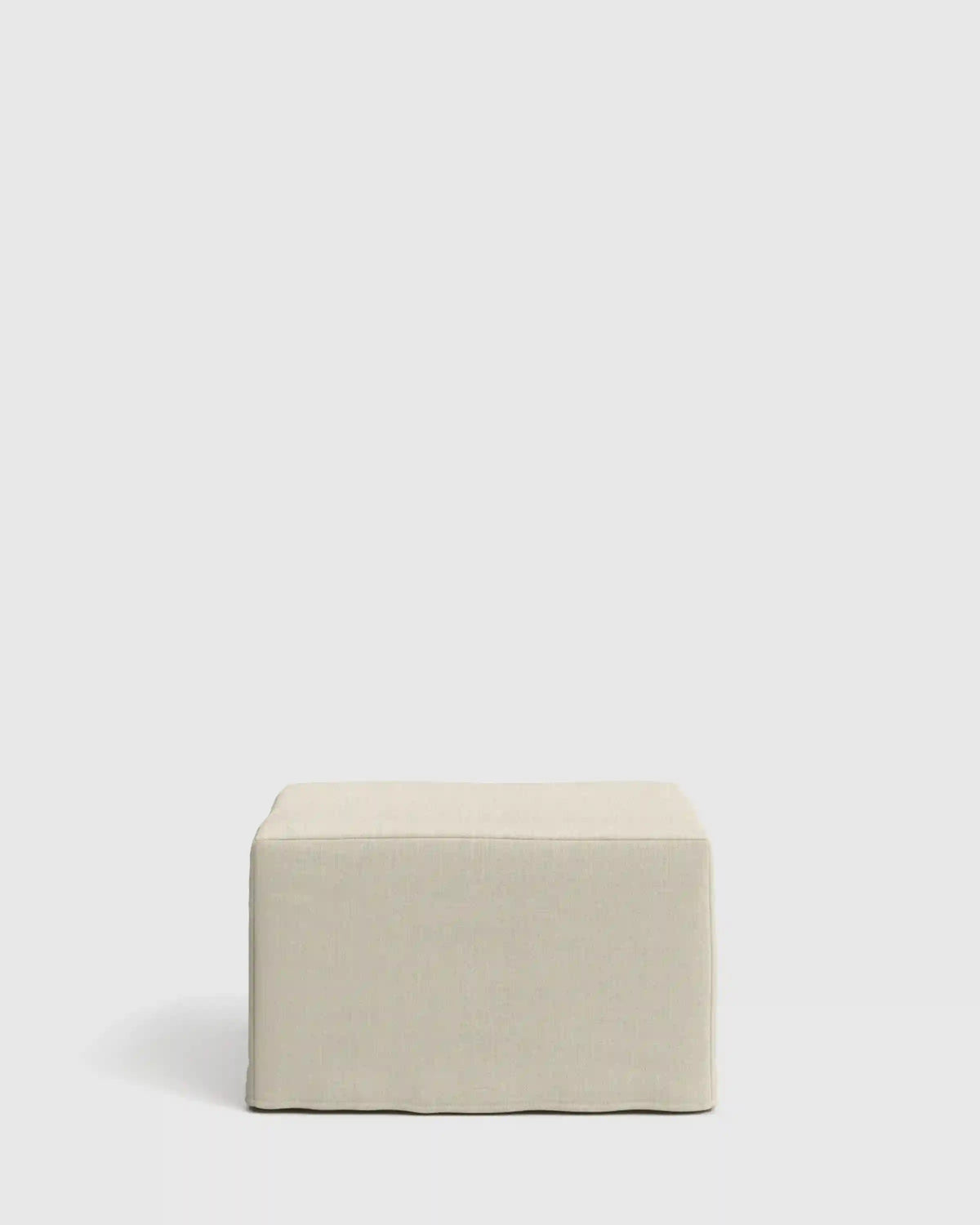 Ellery Slipcover Ottoman in Performance Linen