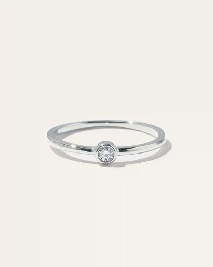 14K Gold Solo Diamond Bezel Ring
