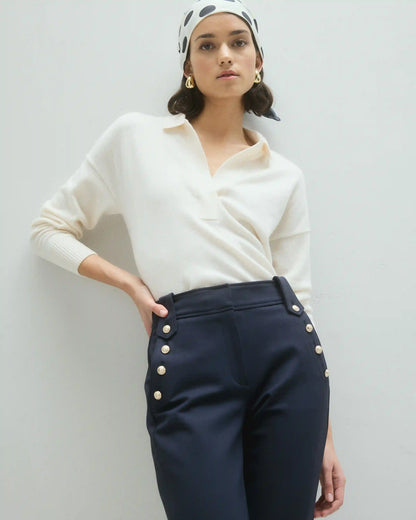 Mongolian Spring Cashmere Polo Sweater