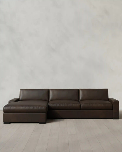 Stillman Chaise Sectional in Leather