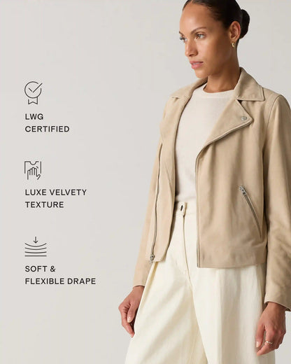 100% Suede Biker Jacket