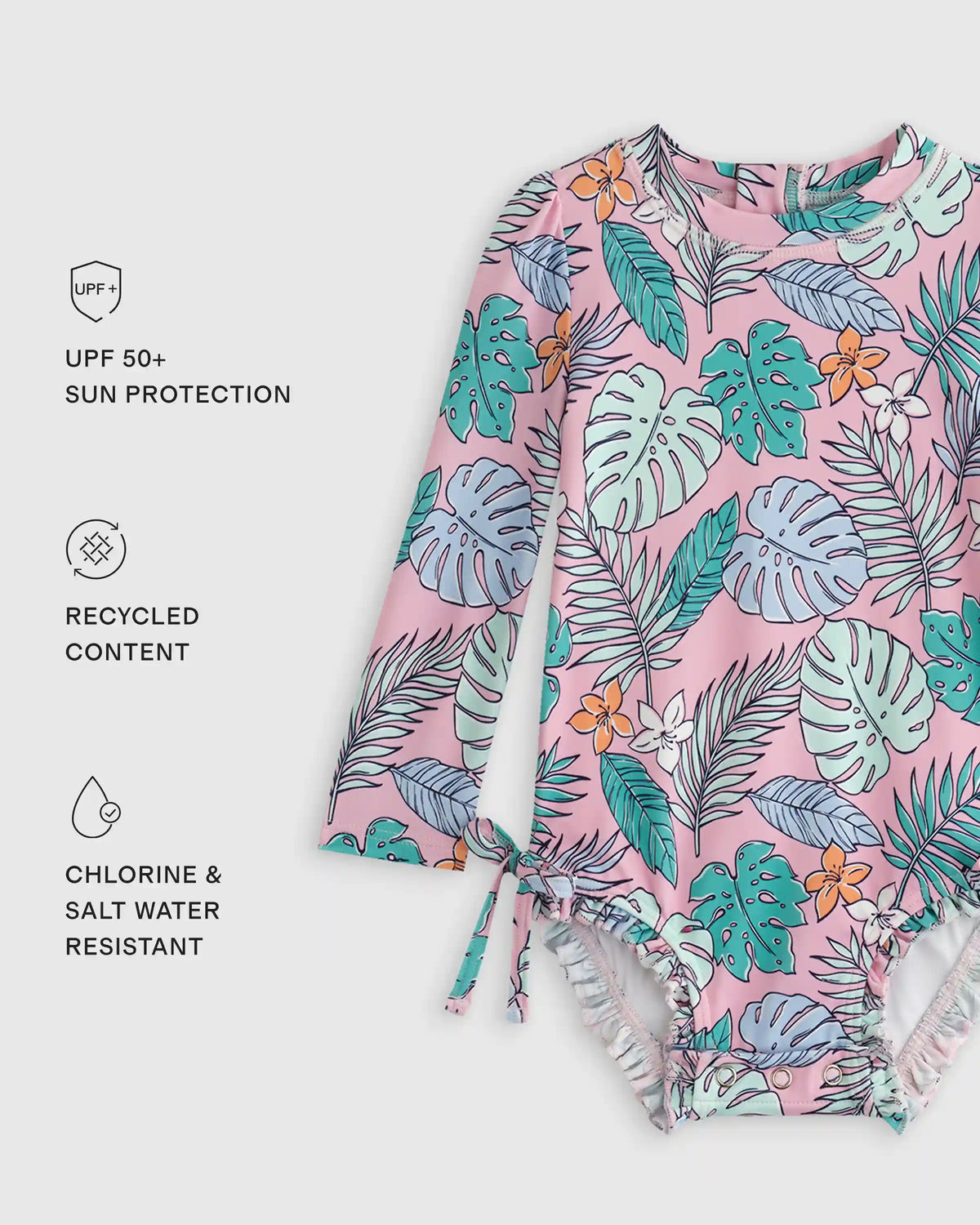 Long Sleeve Tie One-Piece Swimsuit