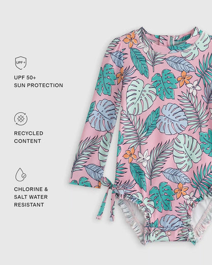 Long Sleeve Tie One-Piece Swimsuit