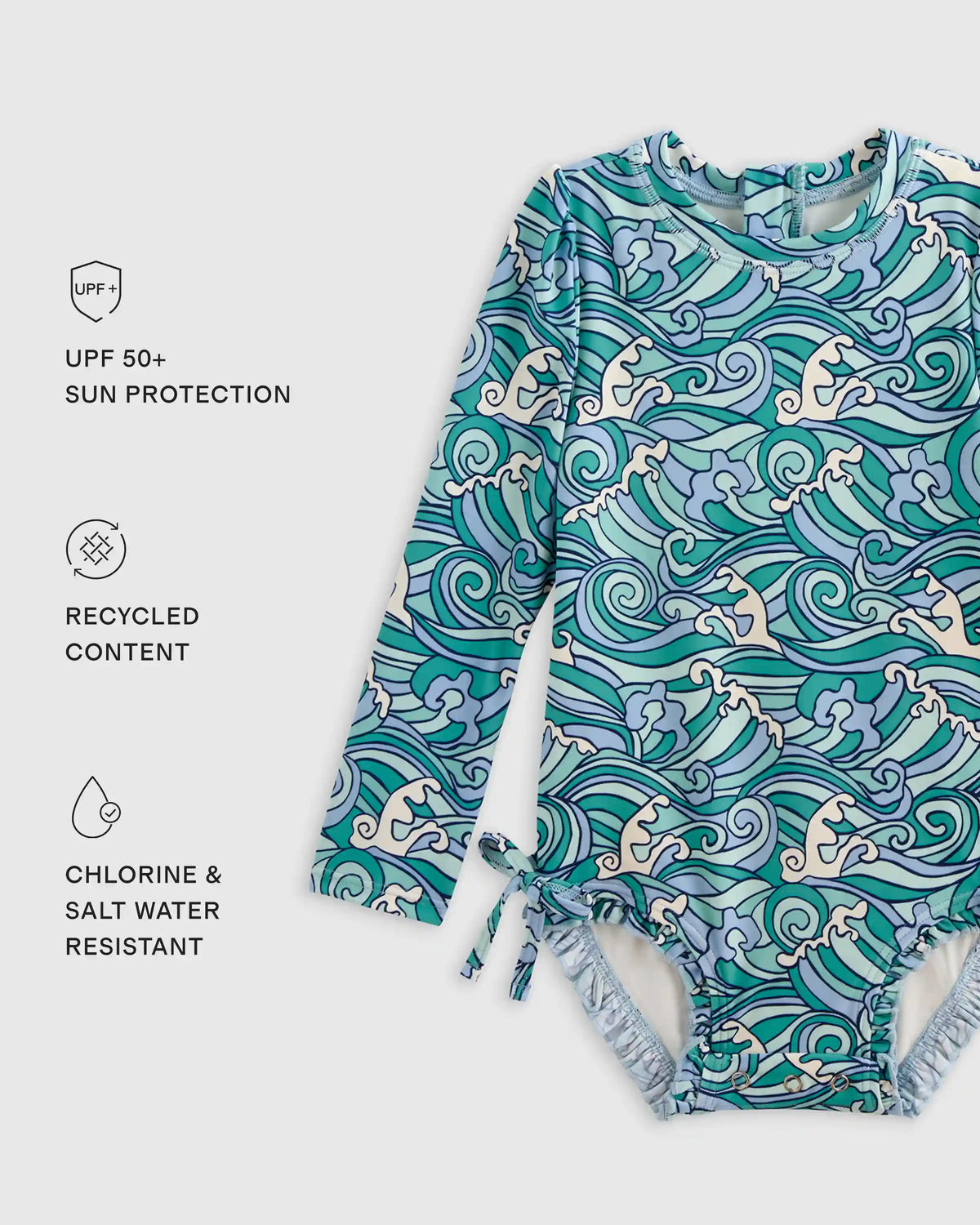 Long Sleeve Tie One-Piece Swimsuit
