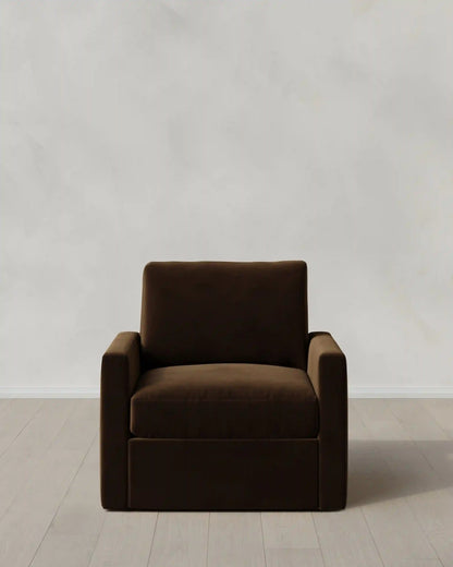 Brennan Swivel Chair in Performance Velvet