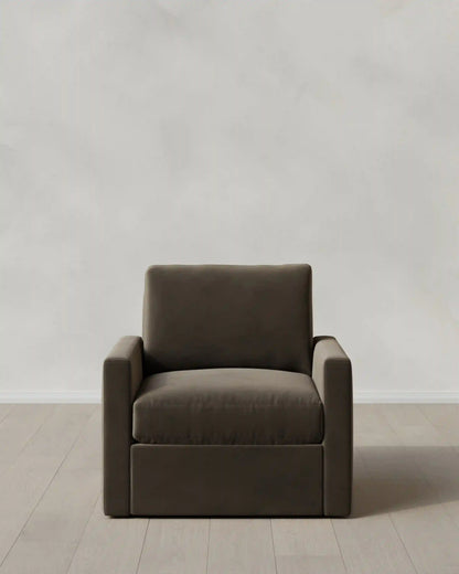 Brennan Swivel Chair in Performance Velvet