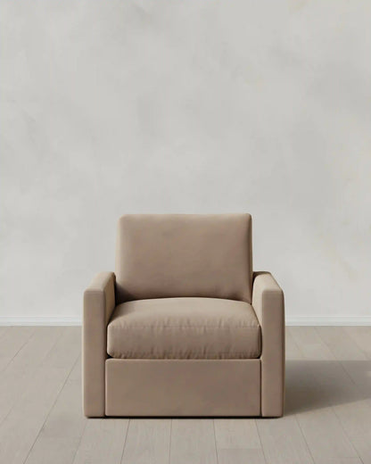 Brennan Swivel Chair in Performance Velvet