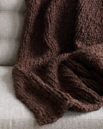 Chunky Hand Knit Wool Throw