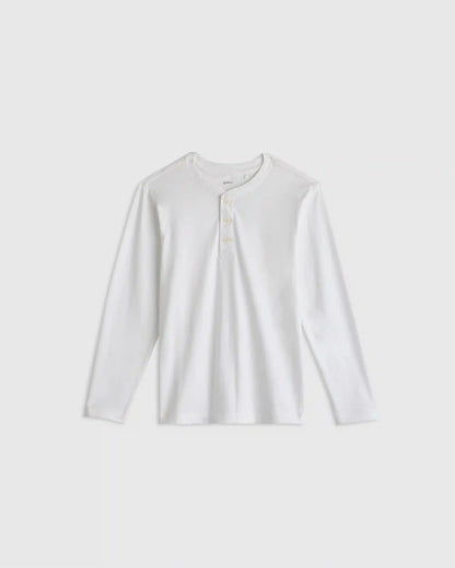100% Organic Cotton Long Sleeve Henley Tee