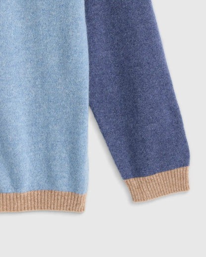 Colorblock Cashmere Crewneck Sweater