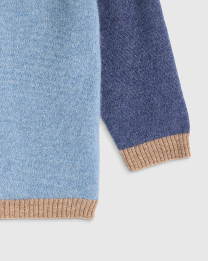 Colorblock Cashmere Crewneck Sweater