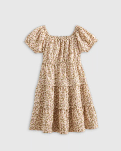 100% Organic Cotton Poplin Tiered Dress