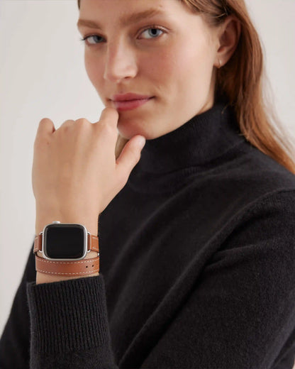 Leather Double Wrap Smartwatch Band