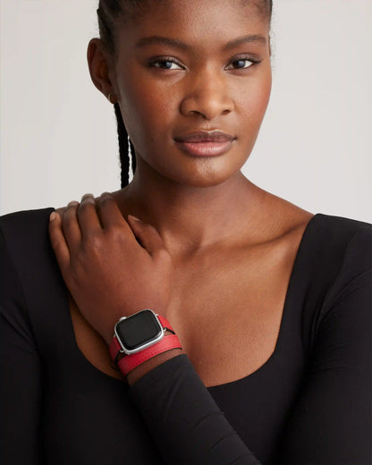 Leather Double Wrap Smartwatch Band