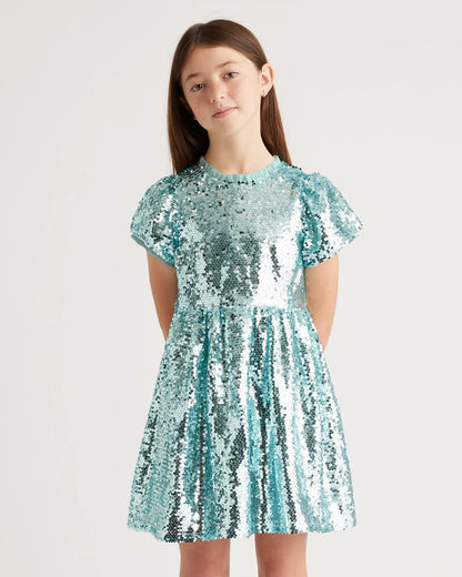 Sequin Flutter Sleeve Dress