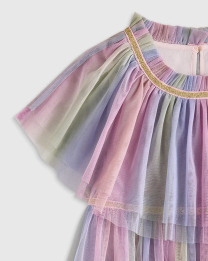 Recycled Tulle Tiered Dress