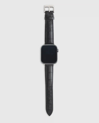 Croc-Embossed Leather Apple Watch Band
