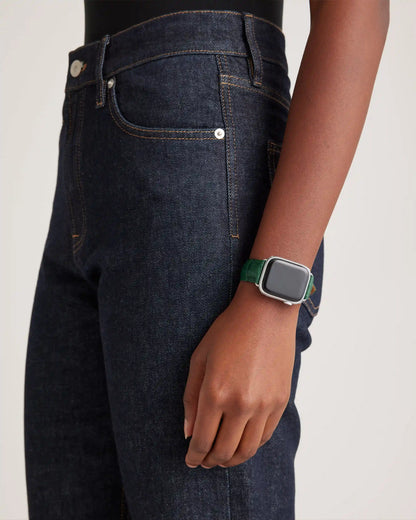 Croc-Embossed Leather Apple Watch Band