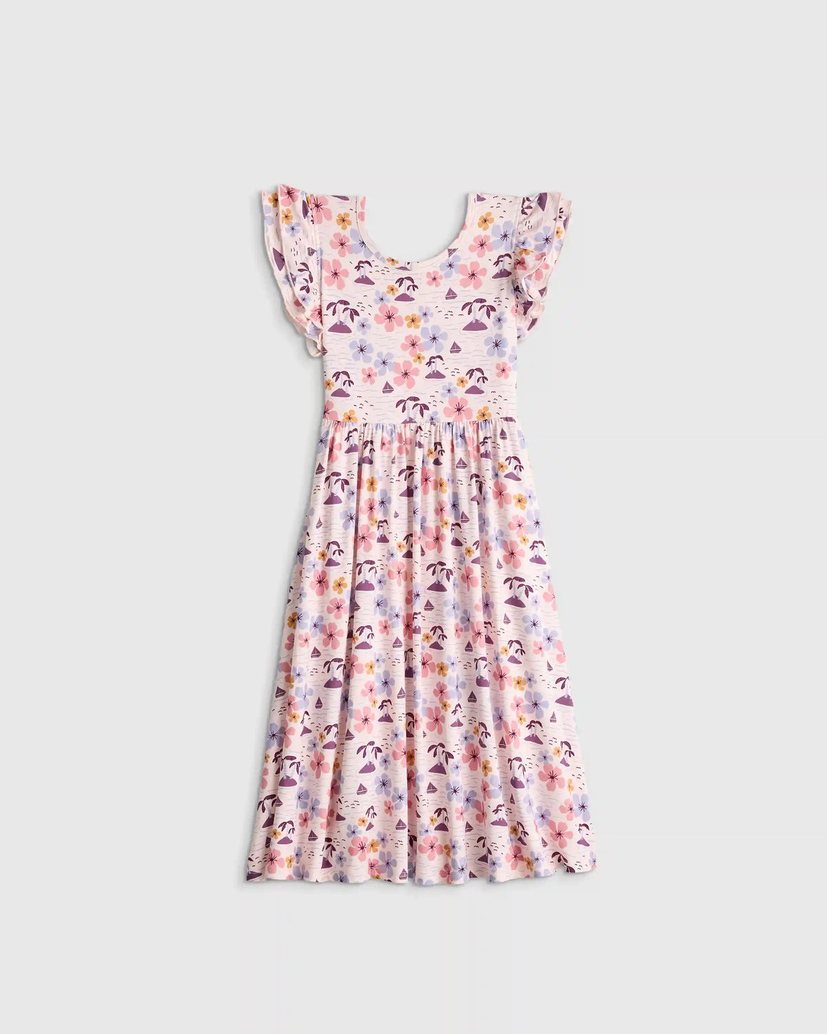 Bamboo Short Sleeve Flutter Twirl Dress