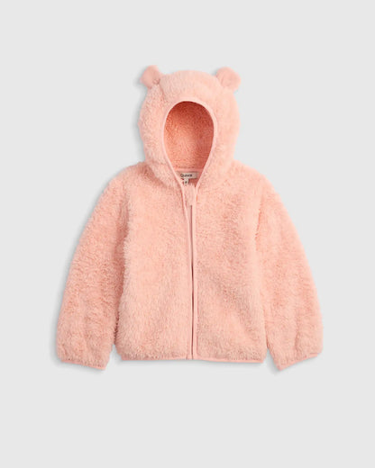 Recycled Sherpa Fleece Bear Hood Jacket
