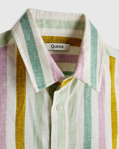 100% European Linen Printed Short Sleeve Shirt