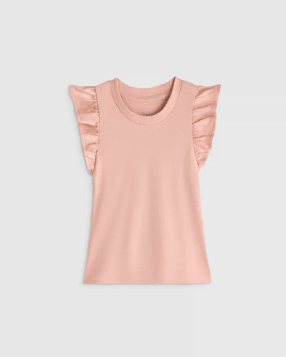 Ruffle Sleeve Organic Cotton Top