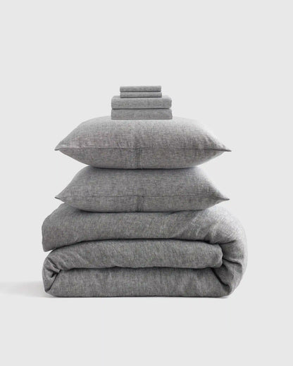 European Linen Chambray Deluxe Bedding Bundle
