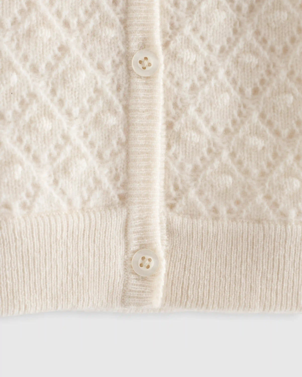 Washable Cashmere Pointelle Cardigan