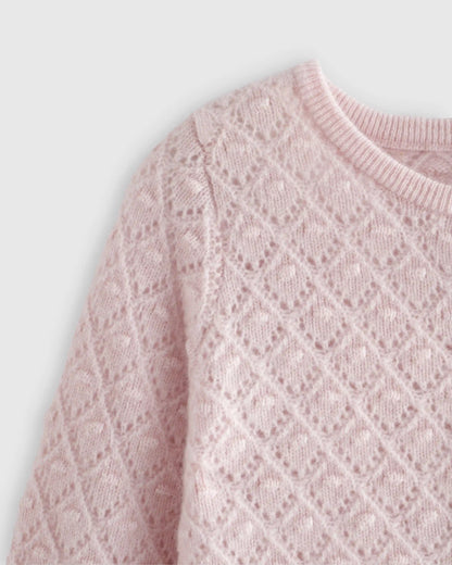 Washable Cashmere Pointelle Cardigan