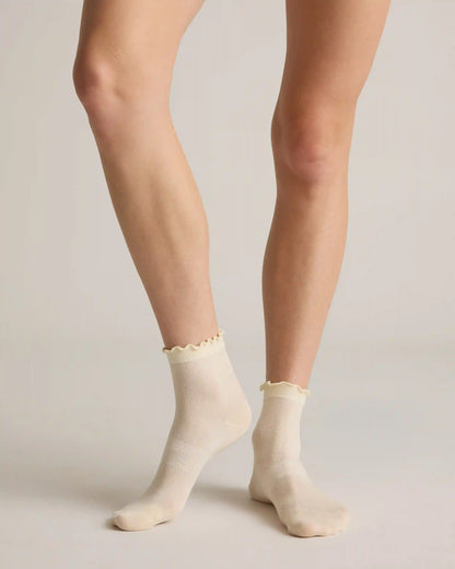 Everyday Lightweight Cotton Ruffle Quarter Crew Sock (4-pack)