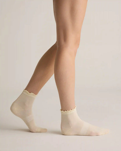 Everyday Lightweight Cotton Ruffle Quarter Crew Sock (4-pack)