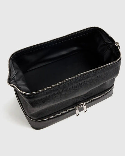 Italian Leather Dual Compartment Toiletry Bag