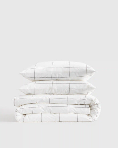 Organic Crisp Percale Duvet Cover Set