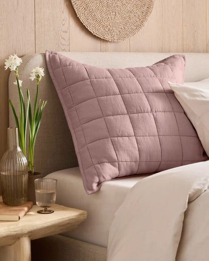 European Linen Box Quilted Euro Sham