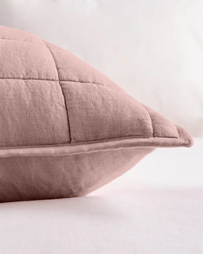 European Linen Box Quilted Euro Sham