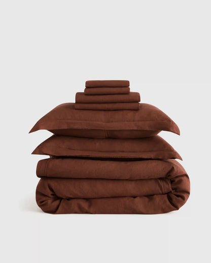 European Linen Double Flange Deluxe Bedding Bundle