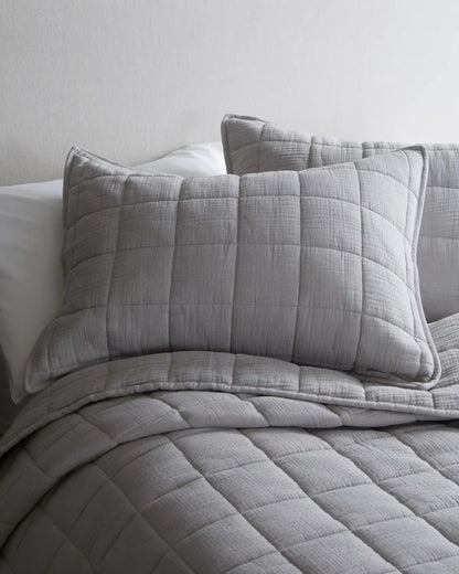 Organic Cotton Gauze Box Quilt Sham Set