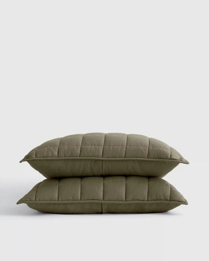 European Linen Box Quilted Sham Set