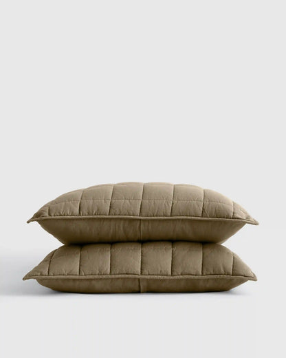 European Linen Box Quilted Sham Set