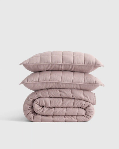 European Linen Box Quilt Set