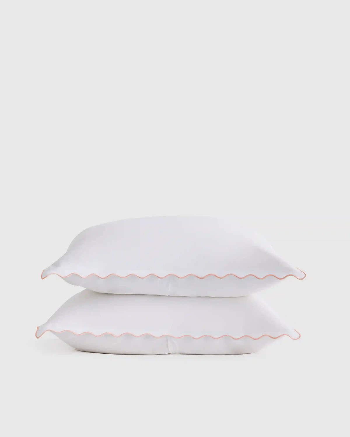 Organic Crisp Percale Scallop Sham Set