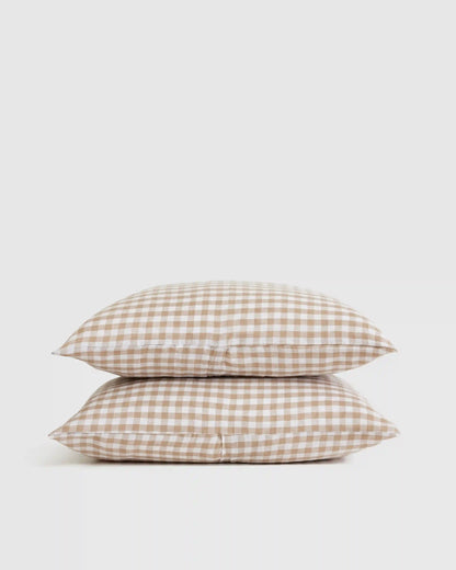 European Linen Gingham Sham Set