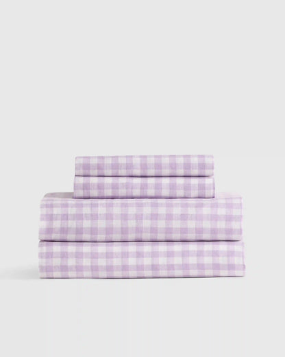 European Linen Gingham Sheet Set