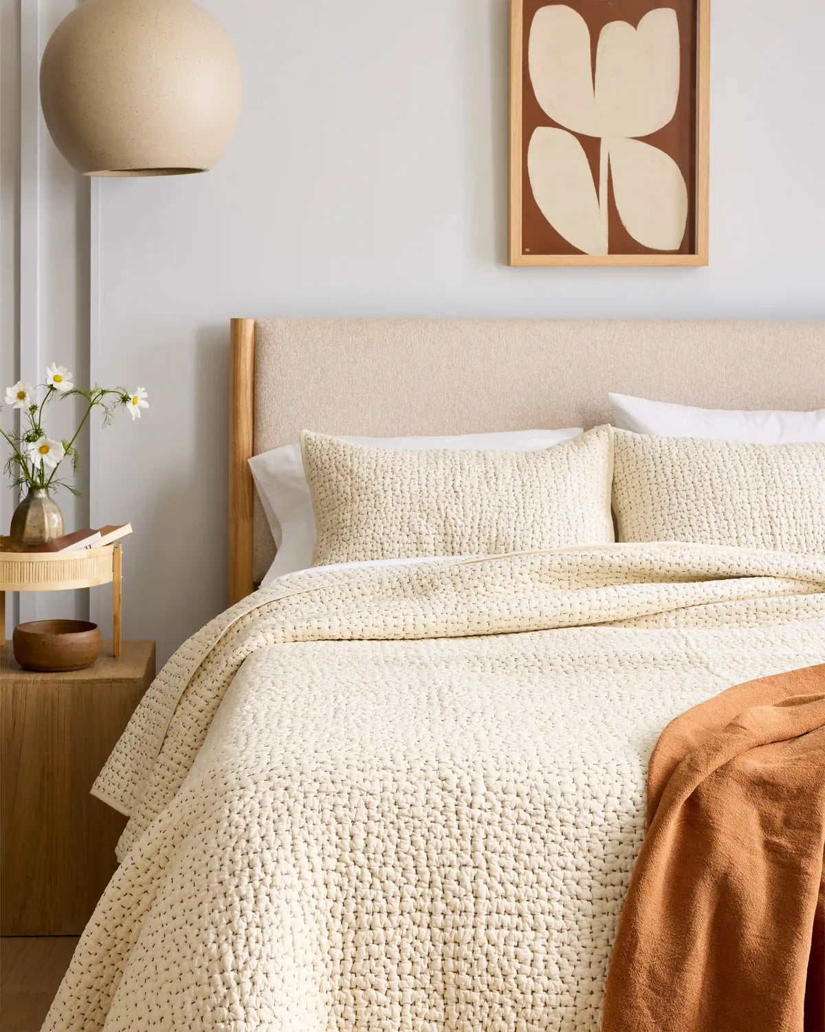 Organic Cotton Hand Stitched Quilted Sham Set