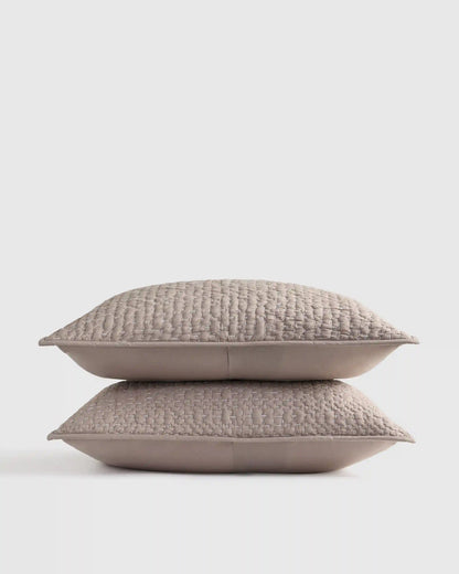 Organic Cotton Hand Stitched Quilted Sham Set