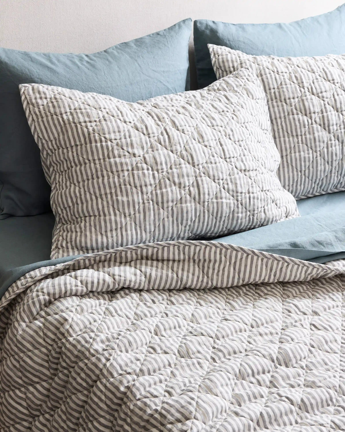 European Linen Stripe Quilt