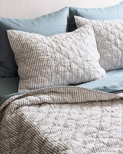 European Linen Stripe Quilt