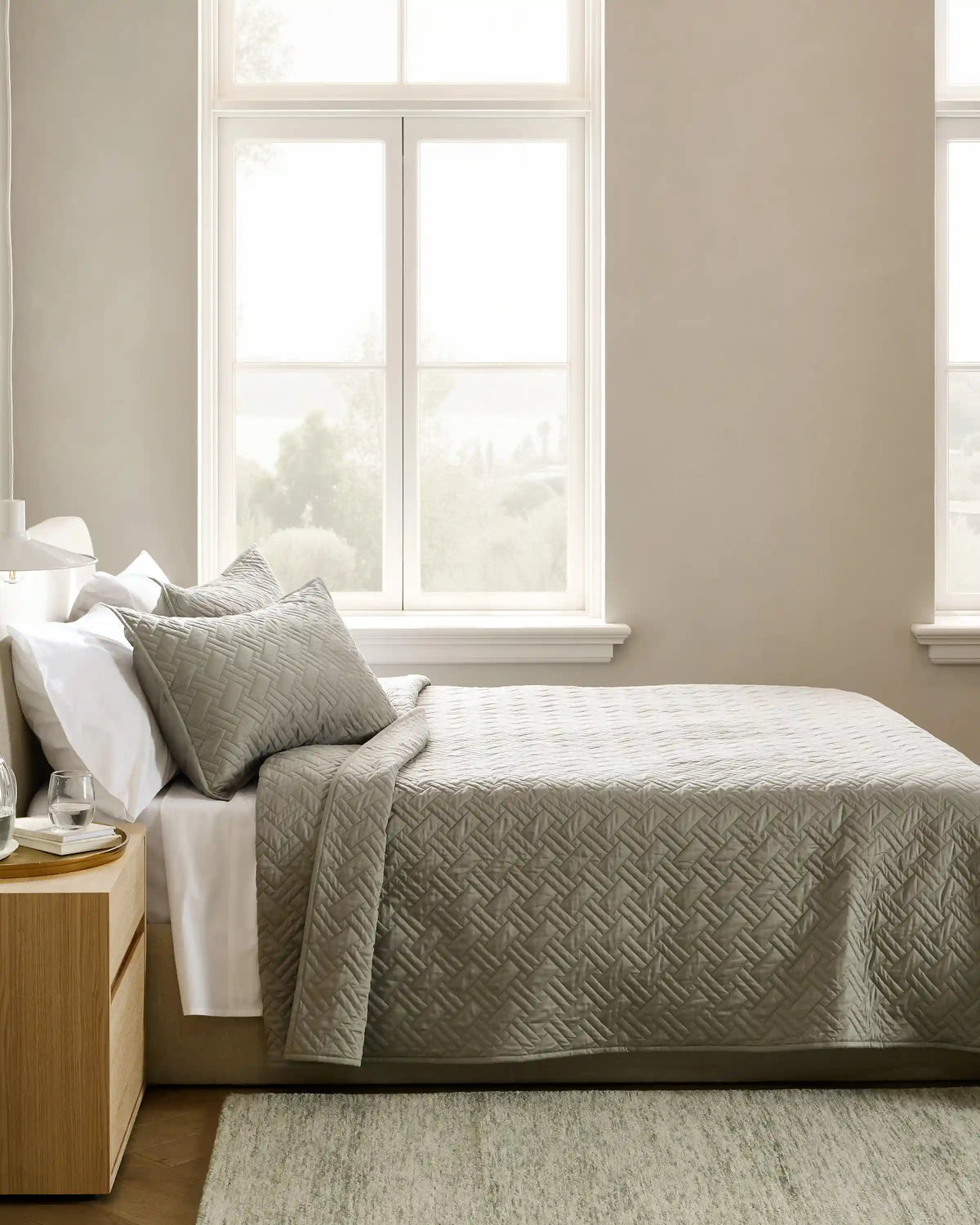 Organic Cotton Basketweave Quilt Set