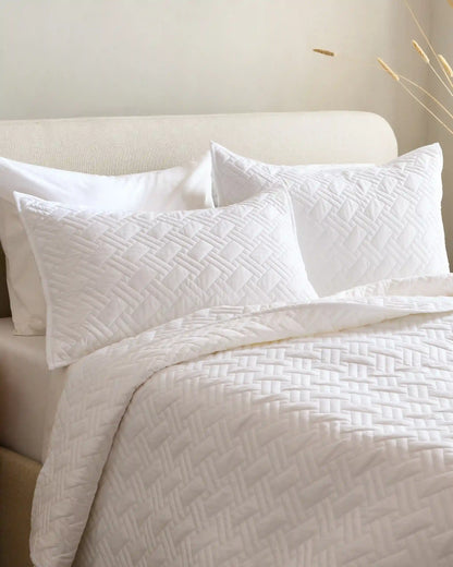 Organic Cotton Basketweave Quilt Set